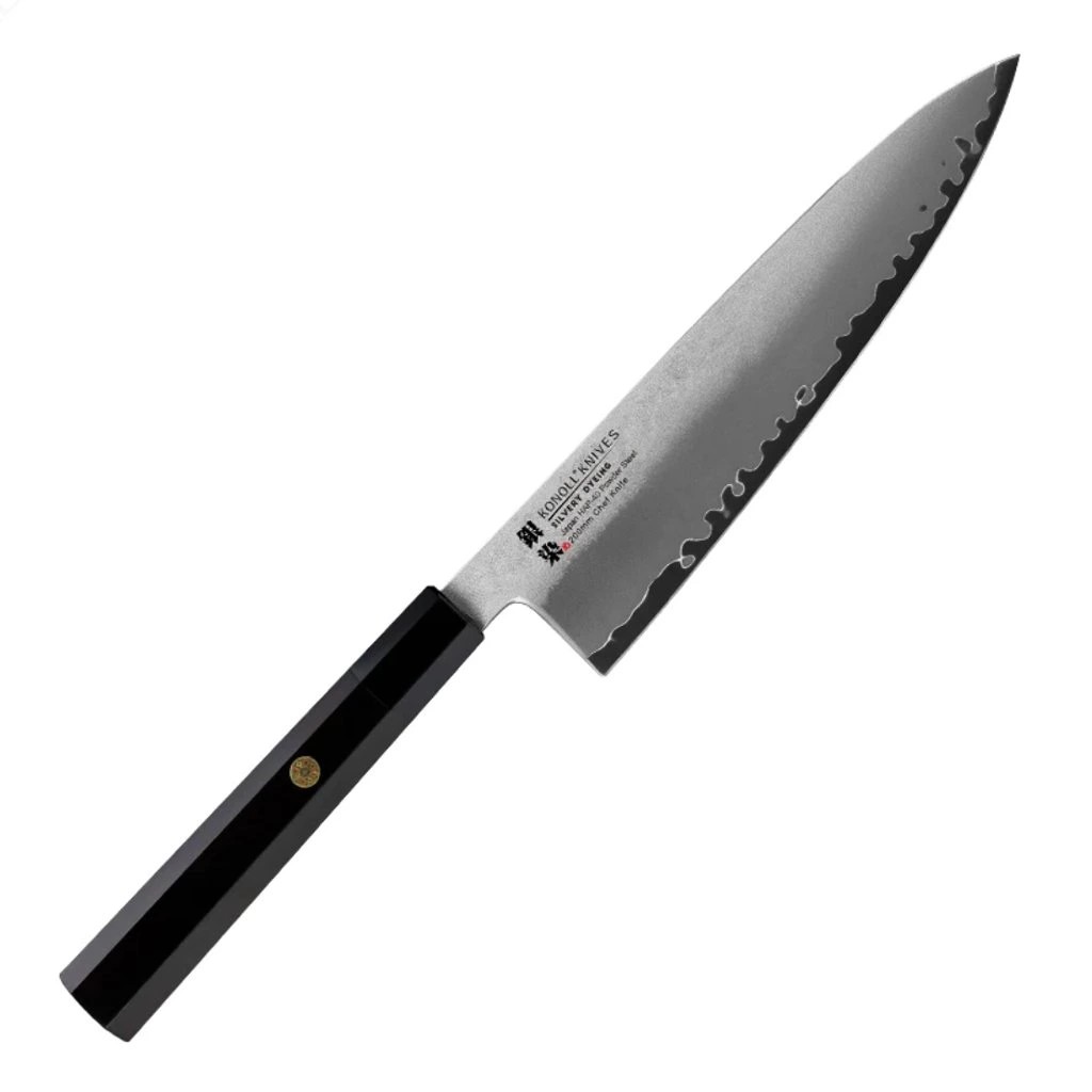 foto Kuchy�sk� n�� Chef/Gyuto 200 mm Konoll� Silver Dyeing